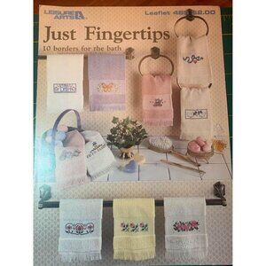 Leisure Arts Just Fingertips Cross Stitch Design Book 10 Bath Borders Patterns